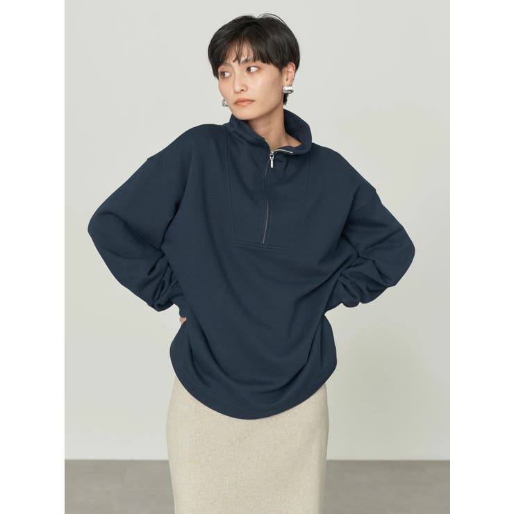 ハーフZIP裏毛チュニック[品番：EHEW0042866]｜AMERICAN HOLIC