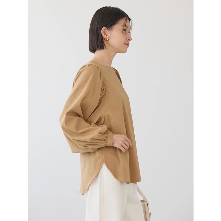 ドゥロワー ギャザースソきりかえブラウス