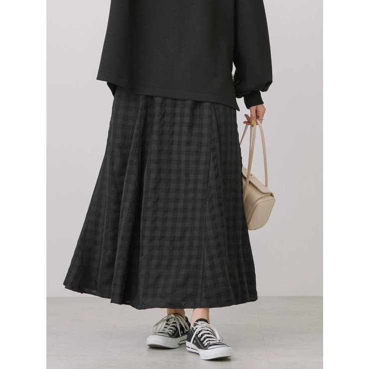 カチオンギンガムギャザースカート[品番：EHEW0043094]｜AMERICAN