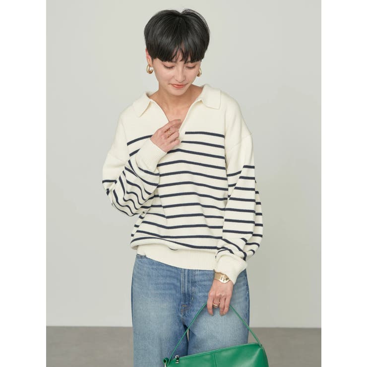 衿付きニットプルオーバー 衿付きニットプルオーバー[品番：EHEW0042800]｜AMERICAN HOLIC