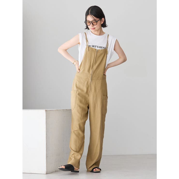 リネンブレンドサロペットパンツ[品番：EHEW0044739]｜AMERICAN HOLIC