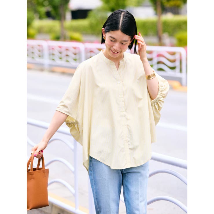 接触冷感+UVカット ギャザースリーブブラウス[品番：EHEW0044418]｜AMERICAN  HOLIC（アメリカンホリック）のレディースファッション通販｜SHOPLIST（ショップリスト）