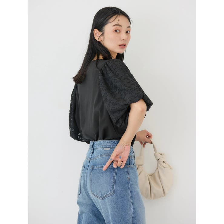 angelina】cut jacquard cap sleeve pullover /【アンジェリーナ