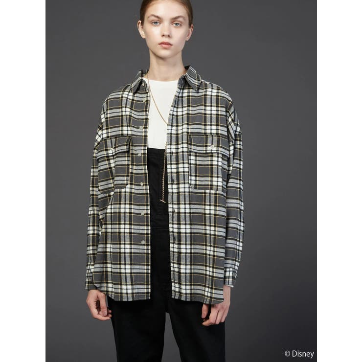 バックプリントチェックシャツ/Mickey[品番：EHEW0036667]｜AMERICAN