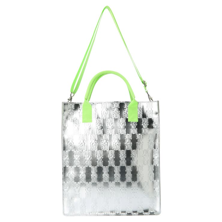 White and sales silver tote bag