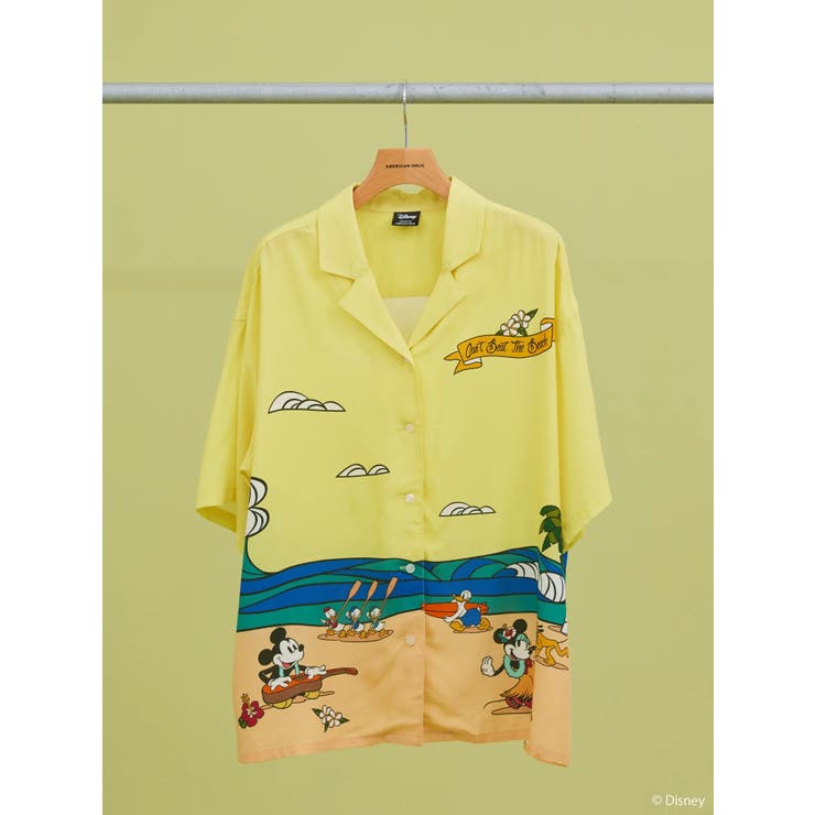 パネル柄アロハオープンカラーシャツ/Disney[品番：EHEW0040488
