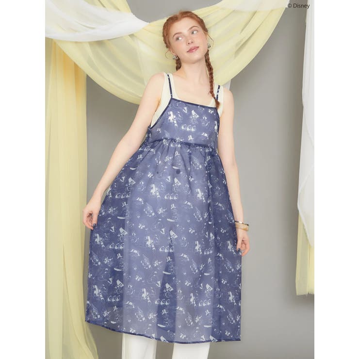総柄シアーキャミワンピース/Disney[品番：EHEW0044759
