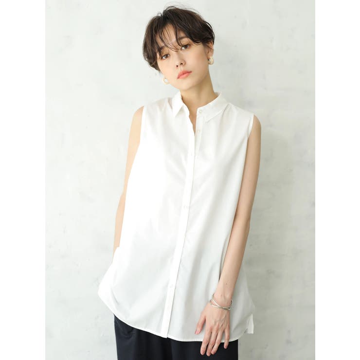 無地ノースリーブシャツチュニック[品番：KOEW0017093]｜koe