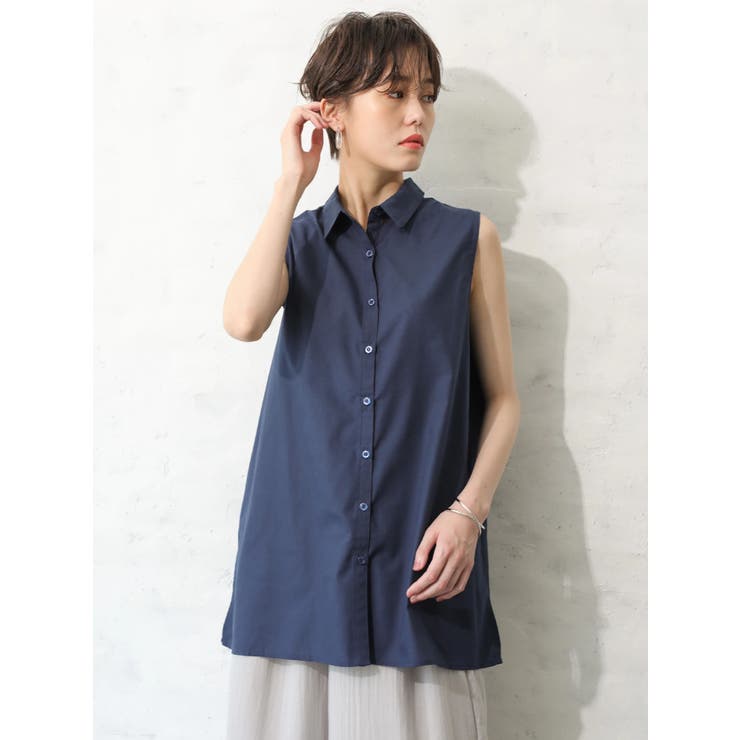 無地ノースリーブシャツチュニック[品番：KOEW0017093]｜koe
