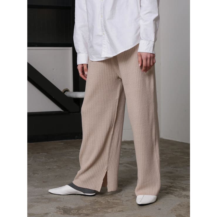 ニットリブワイドパンツ | koe | 詳細画像1