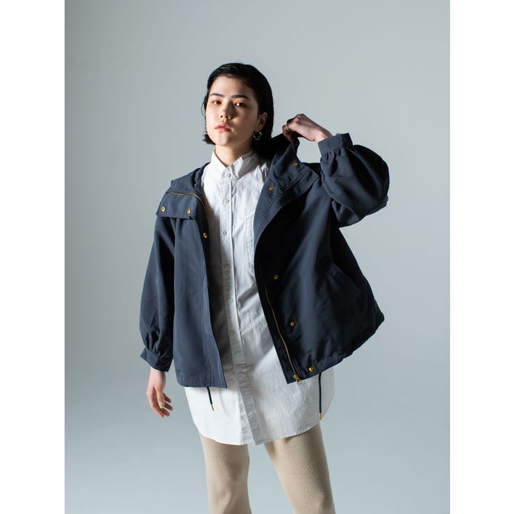 koe 袖ボリュームマウンテンパーカー F ネイビー koe 袖ボリュームマウンテンパーカー F ネイビー