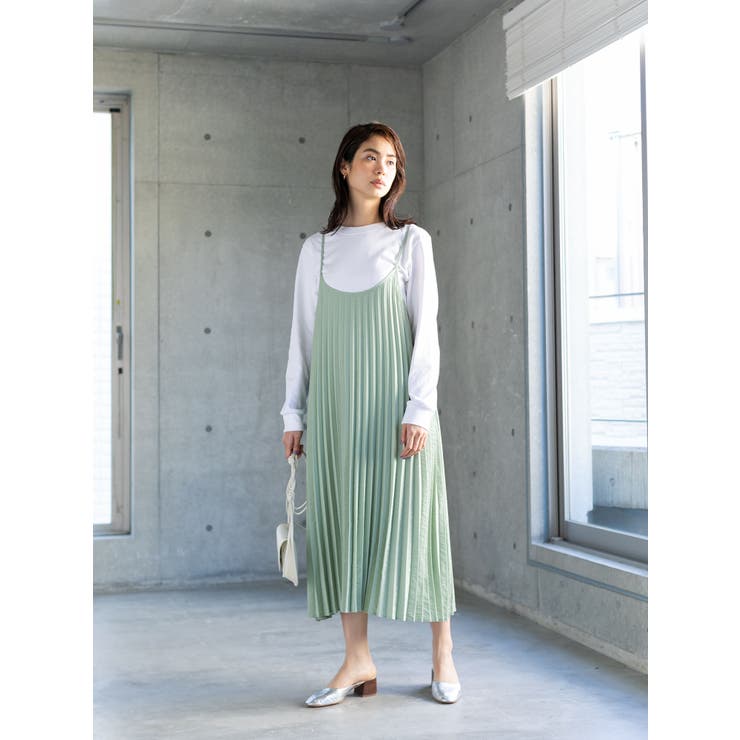 素敵でユニークな プリーツオールインワン[品番：KOEW0022158]｜koe（コエ）の サロペット・オーバーオール・オールインワン