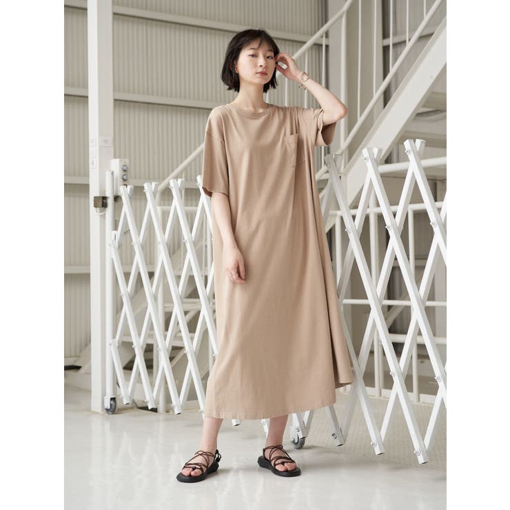 後ろギャザーTシャツワンピース[品番：KOEW0024296]｜koe（コエ