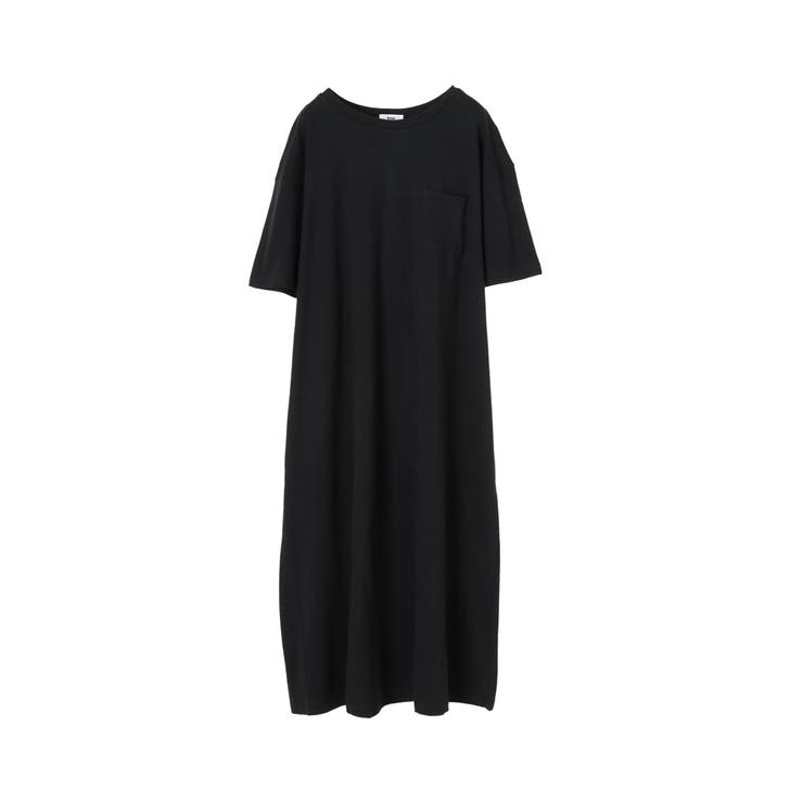 未使用【ハーリップトゥ】綿100% ロング Tシャツ ワンピース ギャザー S黒 セール】Aラインボリュームギャザーフレアロング丈半袖Tシャツ