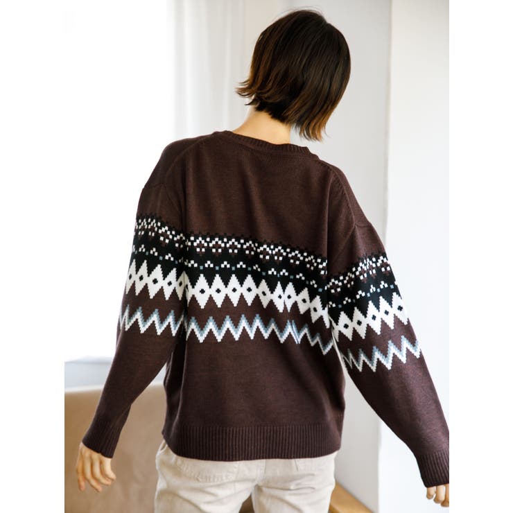 フェアアイル柄クルーネックニット 品番 Koew Koe コエ のレディースファッション通販 Shoplist ショップリスト