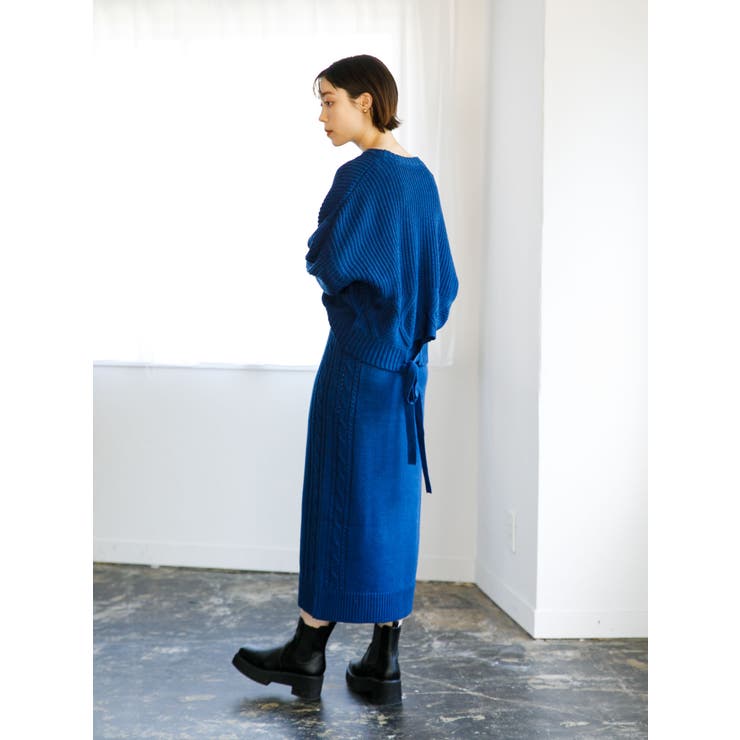 anuke 2025AW新品ケーブルニットロングタイトスカート スカート 「25AWの新色登場!」 「サイズ展開あり」 長め丈でスッキリ