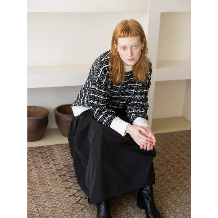 ツイードライクジャガードプルオーバー[品番：KOEW0036362]｜koe（コエ