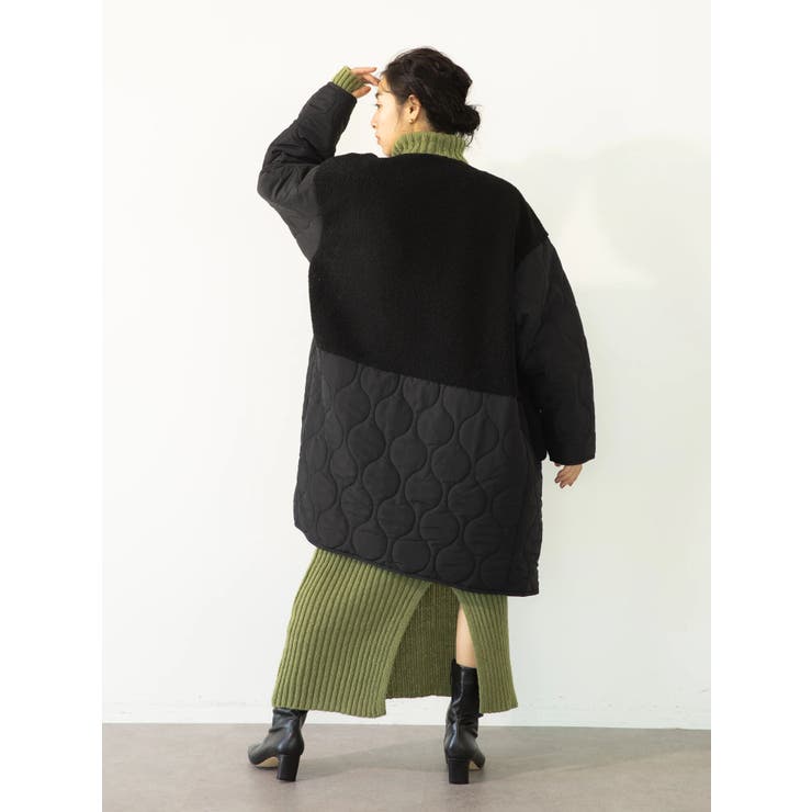 【希少✨】15号！バーバリー　キルティングコート　切替　金ボタン　ホースロゴ　黒 ボア切り替えキルティングコート[品番：KOEW0037211]｜koe（コエ）の