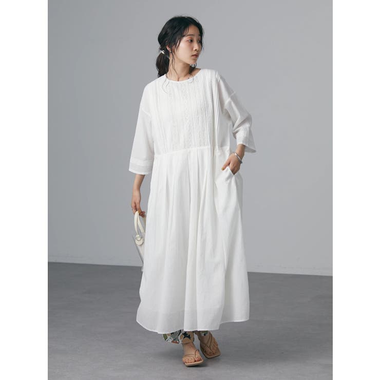 HaaT isseymiyake 総ピンタック レース ワンピース HaaT isseymiyake