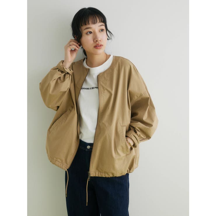 ノーカラーZIPブルゾン[品番：EHEW0037973]｜CRAFT STANDARD BOUTIQUE