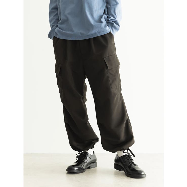 メンズ ポリエステル イージーカーゴパンツ