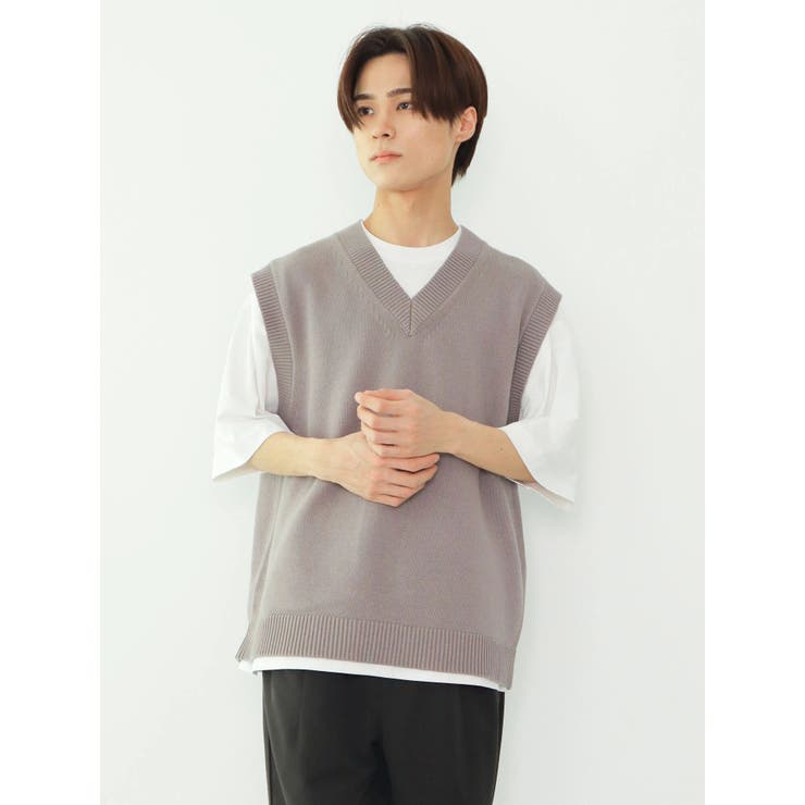 20/2 7G Vネック片畦ニットベスト+TEE-SET[品番：EHEW0038936]｜CRAFT