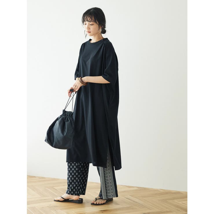 美品 イウエンマトフ 2,8万円 リネン混 ボーダー柄ワイドパンツ A308 ayane アヤン コットン レーヨン リネンワイドパンツ 825518