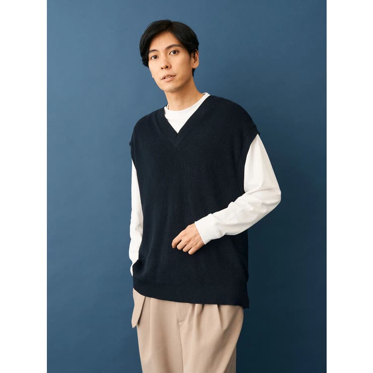 Vネックニットベスト+LS TEE-SET[品番：EHEW0041065]｜CRAFT
