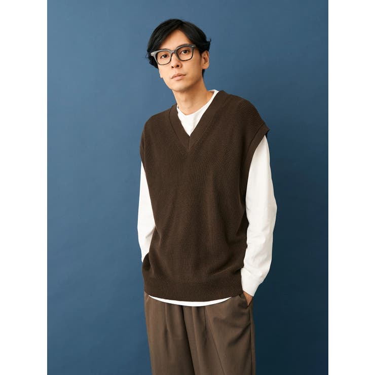 Vネックニットベスト+LS TEE-SET[品番：EHEW0041065]｜CRAFT