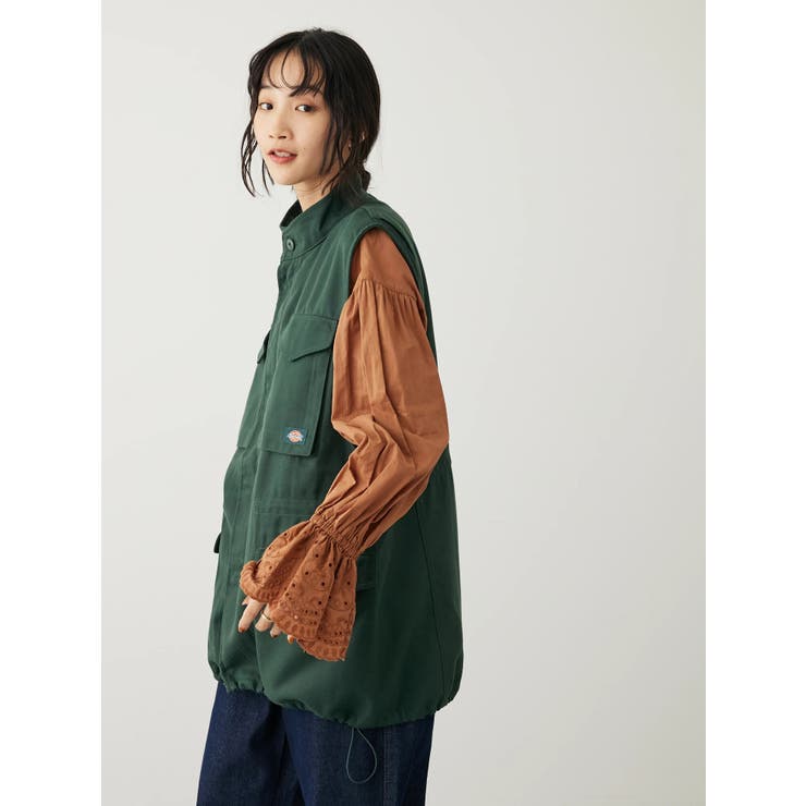 ブラック】DICKIES ブラッシュドツイルM65ベスト[品番：EHEW0041554