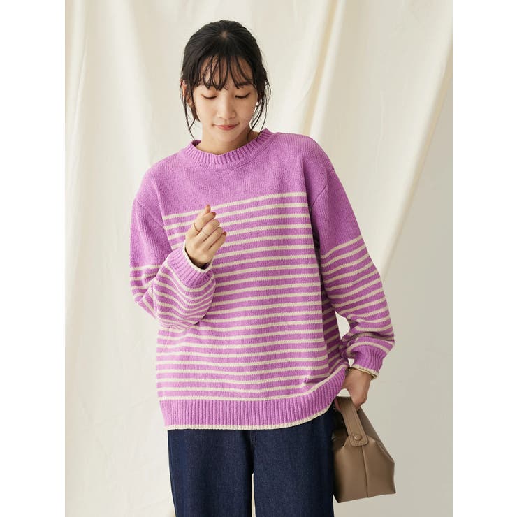 洗えるモールニットボーダープルオーバー[品番：EHEW0041595]｜CRAFT  
