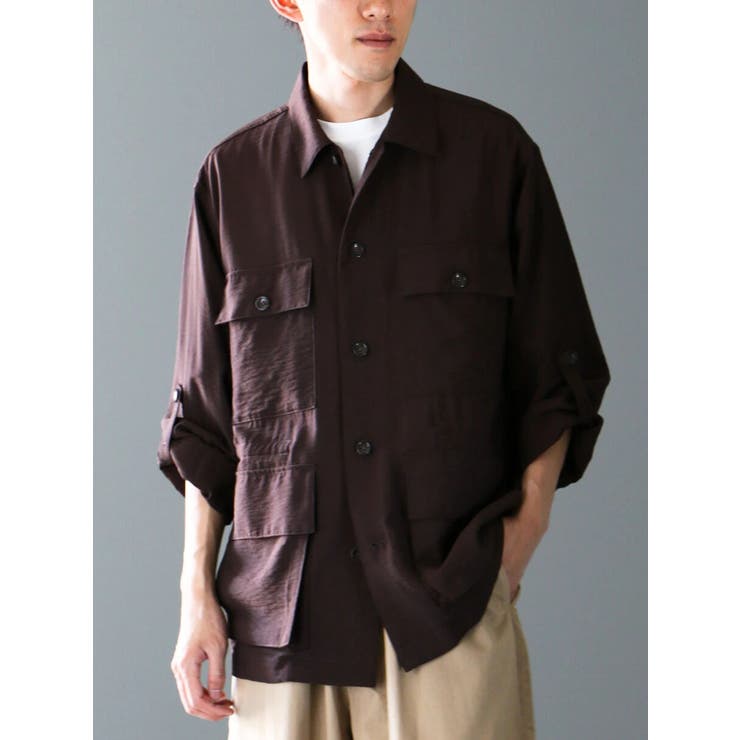 ブラウン | レーヨントロミサファリシャツ | CRAFT STANDARD BOUTIQUE