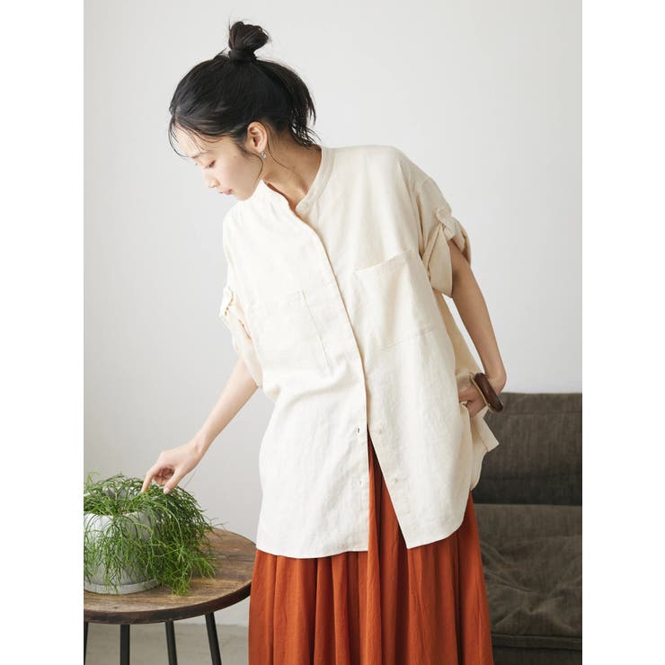 アイボリー | 【キナリノ別注】リネンレーヨンWポケットシャツ | CRAFT STANDARD BOUTIQUE