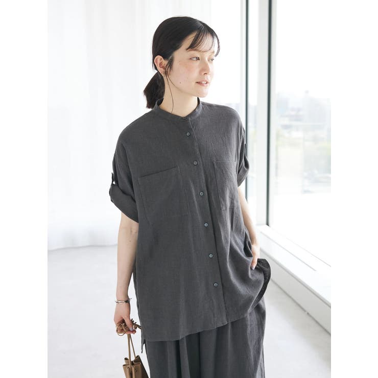 チャコールグレー | 【キナリノ別注】リネンレーヨンWポケットシャツ | CRAFT STANDARD BOUTIQUE