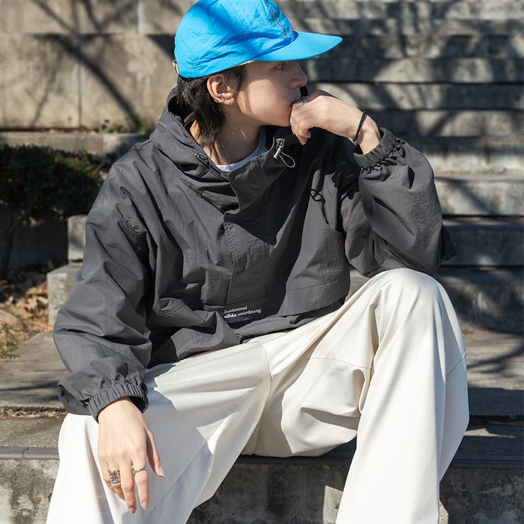 Adoon plain】ナイロンアノラックパーカー[品番：KTRW0028928
