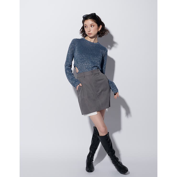 Adoon plain Ladies】ラメシアートップス[品番：KTRW0029427