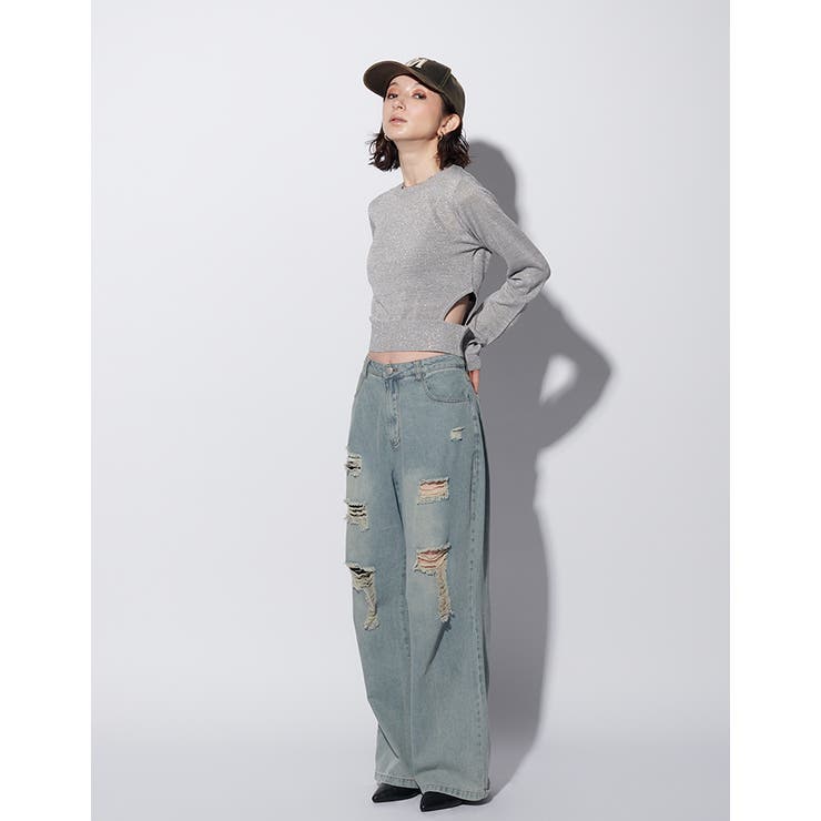 Adoon plain Ladies】ラメシアートップス[品番：KTRW0029427