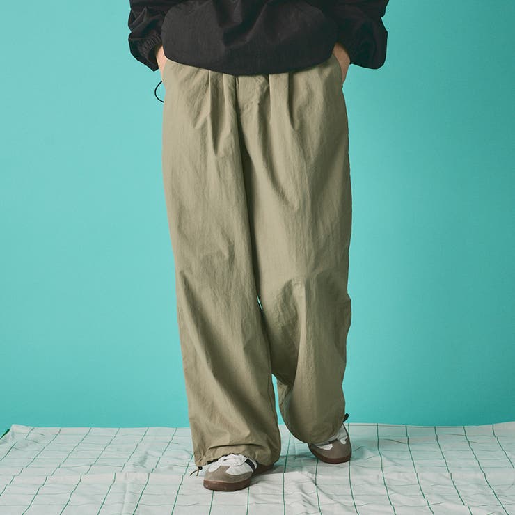 MUSINSA STANDARD ナイロンワンタックワイドパンツ_7色 ナイロンドロストタックワイドパンツ [品番:KTRW0029652
