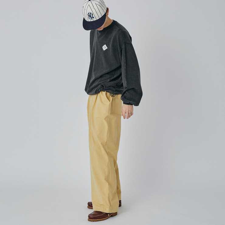 Adoon plain】リップストップドロストワイドパンツ[品番