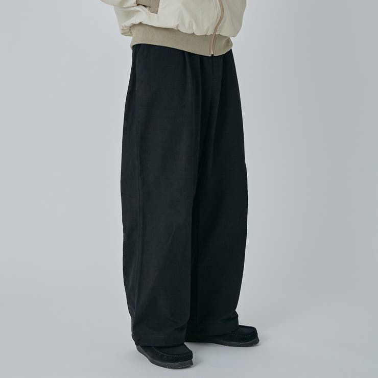Adoon plain】リップストップドロストワイドパンツ[品番
