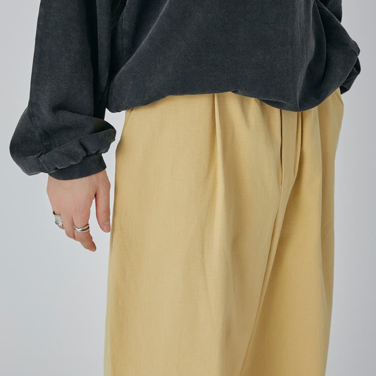 Adoon plain】リップストップドロストワイドパンツ[品番