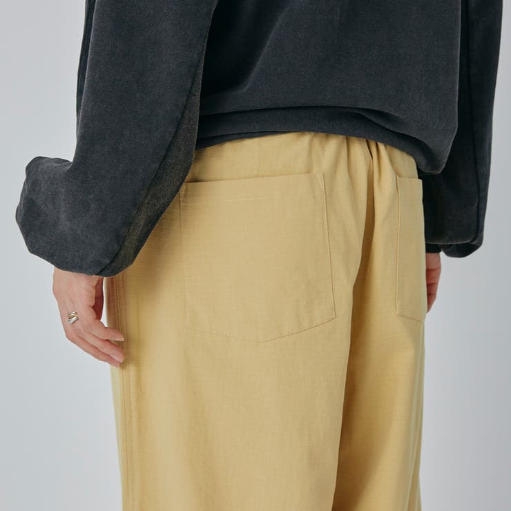 Adoon plain】リップストップドロストワイドパンツ[品番