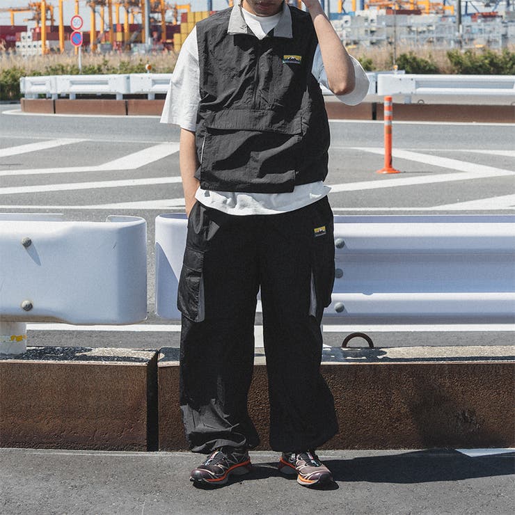 kutir】バイカラーナイロンカーゴワイドパンツ[品番 kutir】バイカラーナイロンカーゴワイドパンツ[品番