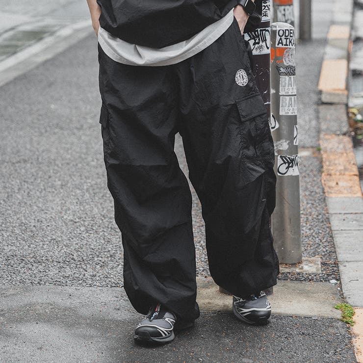kutir】サークルロゴナイロンカーゴワイドパンツ[品番 kutir】サークルロゴナイロンカーゴワイドパンツ[品番