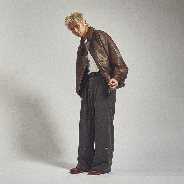 【Spielio】ヴィンテージライク合皮ブルゾン Spielio（シュピーリオ）の「【Spielio】vintage like blouson