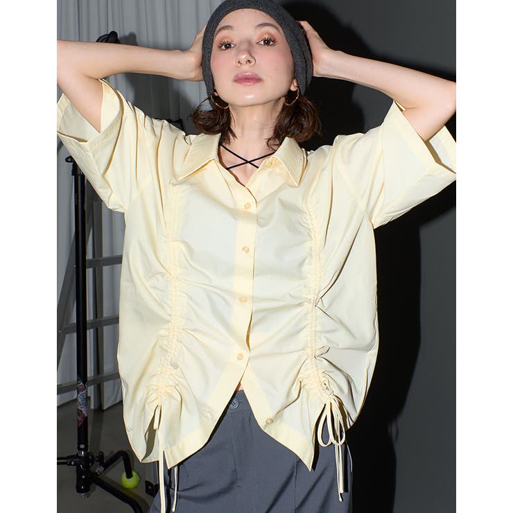Adoon plain Ladies】2wayギャザーシャツ/SS[品番：KTRW0030271
