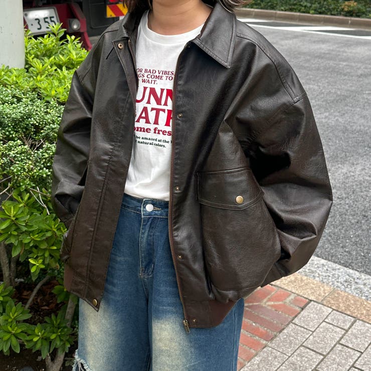 kutir】 ヴィンテージライクオーバーサイズポケットブルゾン