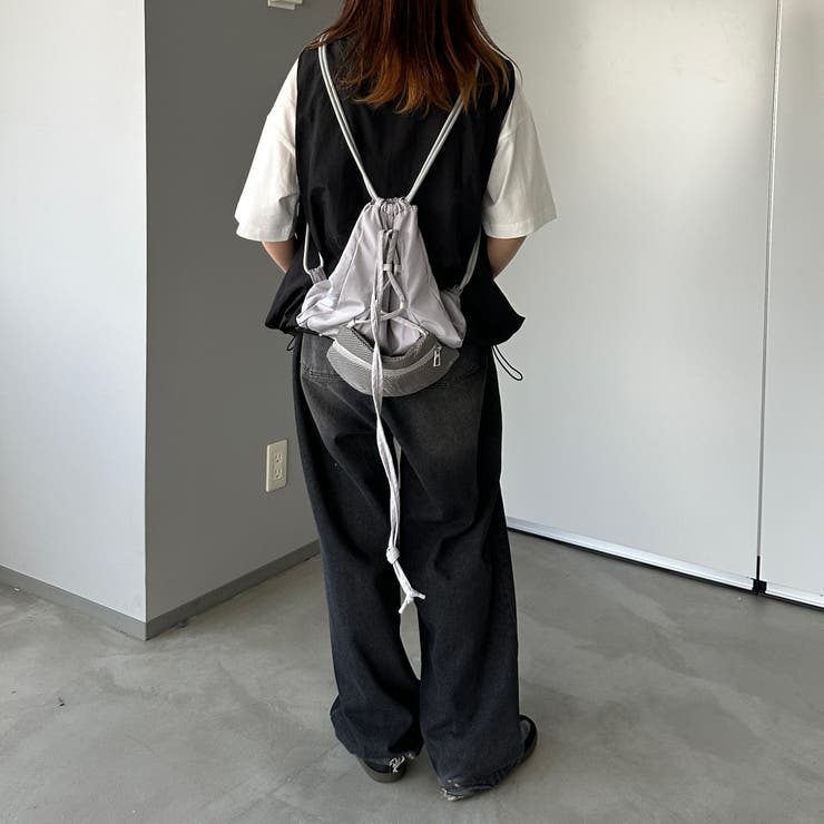 kutir】【2サイズ展開】刺繍ロゴナイロンベスト[品番