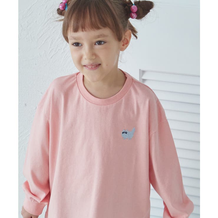 MEDM 新作 Tシャツ 長袖 お花タオル刺繍 人気 男女兼用 シンプル ワンポイント オリジナル刺繍 長袖 Tシャツ[品番：PAMK0030489