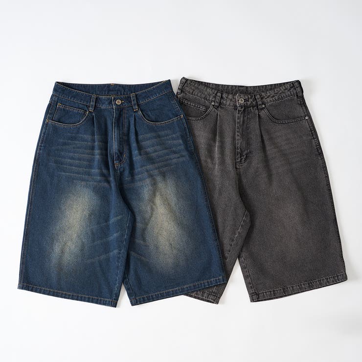 デニムショーツ バギーショーツ ブラック カーゴショーツ jorts